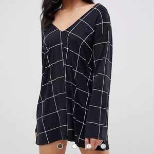 Swing Romper with Fluted Sleeves with Check print
